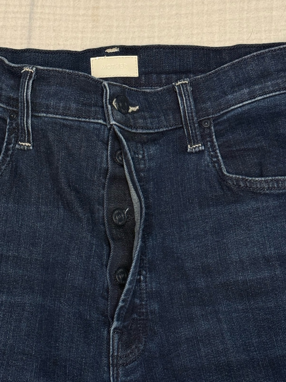 Mother Denim The Tomcat Roller Sneak Wide Leg Jeans Womens Size 32 Dark Wash - Picture 3 of 9